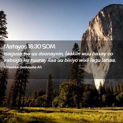 Picture 02 - Matayos 18:30 SOM - Isaguse ma uu doonaynin, laakiin wuu baxay oo - Bible Verse Picture
