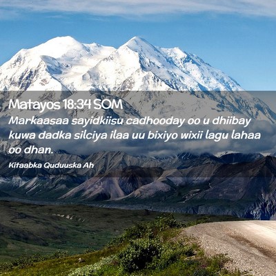 Picture 02 - Matayos 18:34 SOM - Markaasaa sayidkiisu cadhooday oo u dhiibay kuwa - Bible Verse Picture