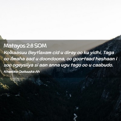 Picture 02 - Matayos 2:8 SOM - Kolkaasuu Beytlaxam cid u diray oo ku yidhi, Taga - Bible Verse Picture