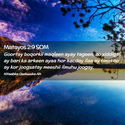 Picture 02 - Matayos 2:9 SOM - Goortay boqorkii maqleen ayay tageen, oo - Bible Verse Picture