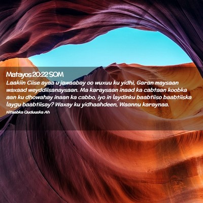 Picture 02 - Matayos 20:22 SOM - Laakiin Ciise ayaa u jawaabay oo wuxuu ku yidhi, - Bible Verse Picture