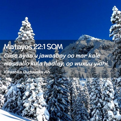 Picture 02 - Matayos 22:1 SOM - Ciise ayaa u jawaabay oo mar kale masaallo kula - Bible Verse Picture