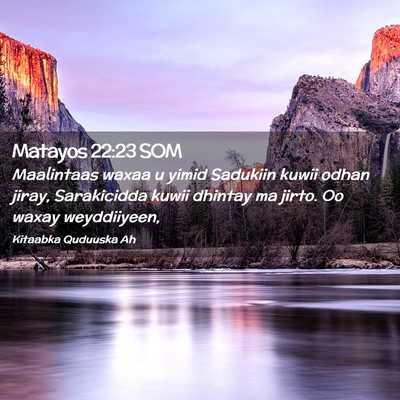 Picture 02 - Matayos 22:23 SOM - Maalintaas waxaa u yimid Sadukiin kuwii odhan - Bible Verse Picture
