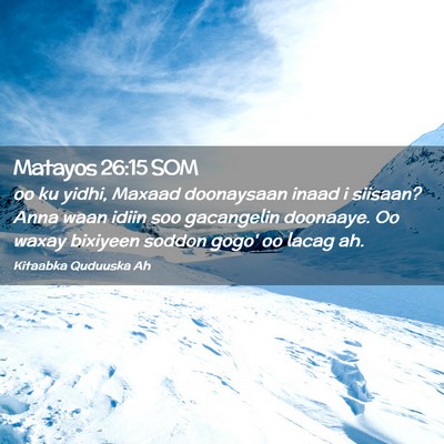 Picture 02 - Matayos 26:15 SOM - oo ku yidhi, Maxaad doonaysaan inaad i siisaan? - Bible Verse Picture