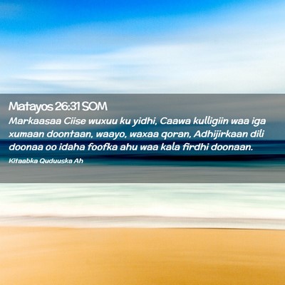 Picture 02 - Matayos 26:31 SOM - Markaasaa Ciise wuxuu ku yidhi, Caawa kulligiin - Bible Verse Picture