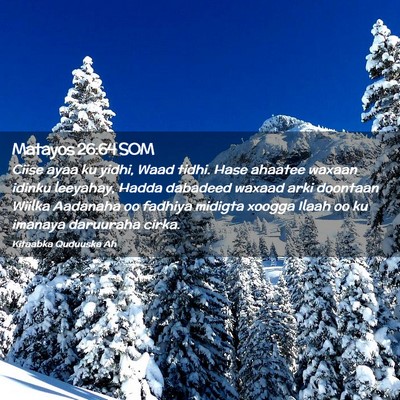 Picture 02 - Matayos 26:64 SOM - Ciise ayaa ku yidhi, Waad tidhi. Hase ahaatee - Bible Verse Picture