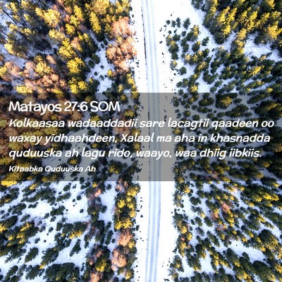 Picture 02 - Matayos 27:6 SOM - Kolkaasaa wadaaddadii sare lacagtii qaadeen oo - Bible Verse Picture