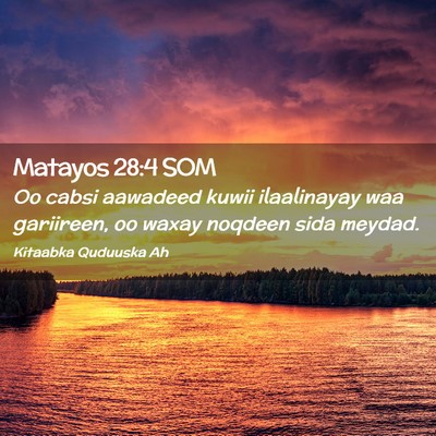 Picture 02 - Matayos 28:4 SOM - Oo cabsi aawadeed kuwii ilaalinayay waa - Bible Verse Picture