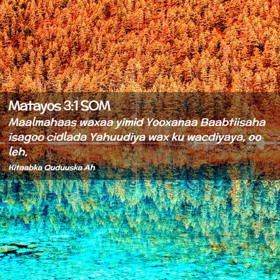 Picture 02 - Matayos 3:1 SOM - Maalmahaas waxaa yimid Yooxanaa Baabtiisaha - Bible Verse Picture