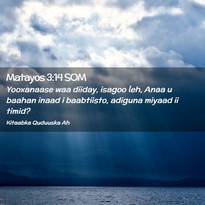 Picture 02 - Matayos 3:14 SOM - Yooxanaase waa diiday, isagoo leh, Anaa u baahan - Bible Verse Picture