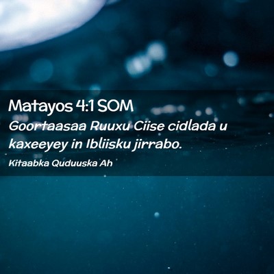 Picture 02 - Matayos 4:1 SOM - Goortaasaa Ruuxu Ciise cidlada u kaxeeyey in - Bible Verse Picture