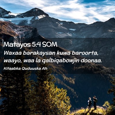 Picture 02 - Matayos 5:4 SOM - Waxaa barakaysan kuwa baroorta, waayo, waa la - Bible Verse Picture