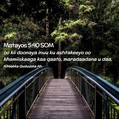 Picture 02 - Matayos 5:40 SOM - oo kii doonaya inuu ku ashtakeeyo oo khamiiskaaga - Bible Verse Picture