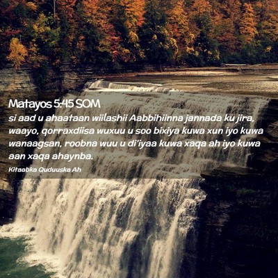 Picture 02 - Matayos 5:45 SOM - si aad u ahaataan wiilashii Aabbihiinna jannada - Bible Verse Picture