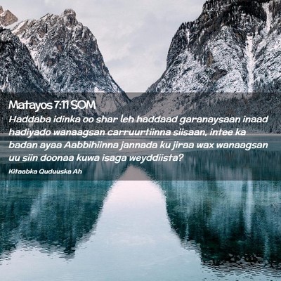 Picture 02 - Matayos 7:11 SOM - Haddaba idinka oo shar leh haddaad garanaysaan - Bible Verse Picture