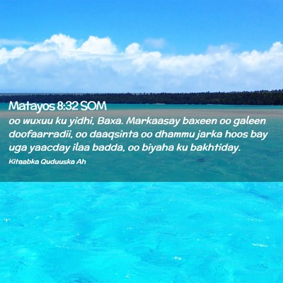 Picture 02 - Matayos 8:32 SOM - oo wuxuu ku yidhi, Baxa. Markaasay baxeen oo - Bible Verse Picture
