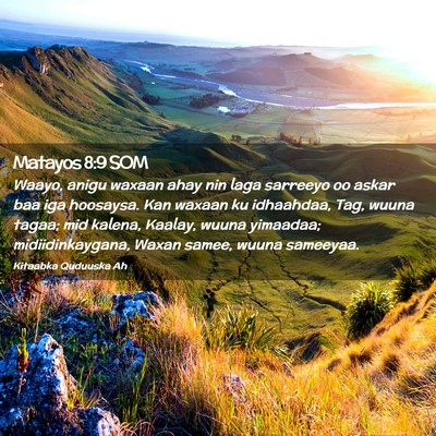 Picture 02 - Matayos 8:9 SOM - Waayo, anigu waxaan ahay nin laga sarreeyo oo - Bible Verse Picture