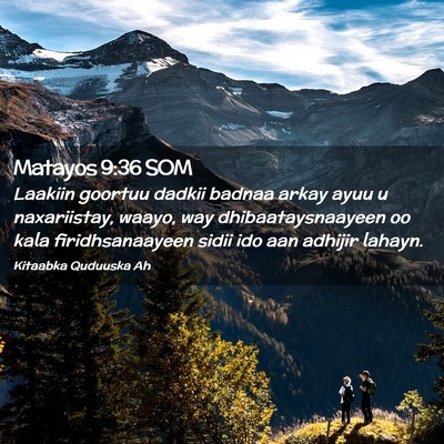Picture 02 - Matayos 9:36 SOM - Laakiin goortuu dadkii badnaa arkay ayuu u - Bible Verse Picture