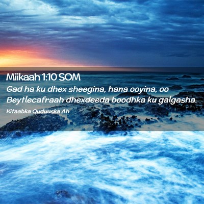 Picture 02 - Miikaah 1:10 SOM - Gad ha ku dhex sheegina, hana ooyina, oo - Bible Verse Picture