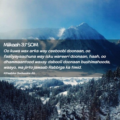 Picture 02 - Miikaah 3:7 SOM - Oo kuwa wax arka way ceeboobi doonaan, oo - Bible Verse Picture