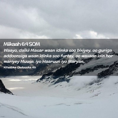 Picture 02 - Miikaah 6:4 SOM - Waayo, dalkii Masar waan idinka soo bixiyey, oo - Bible Verse Picture