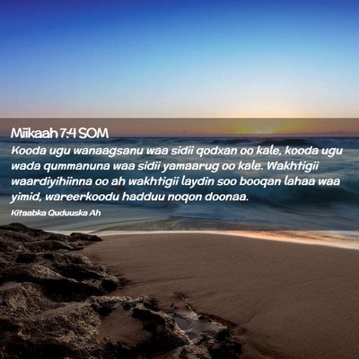 Picture 02 - Miikaah 7:4 SOM - Kooda ugu wanaagsanu waa sidii qodxan oo kale, - Bible Verse Picture