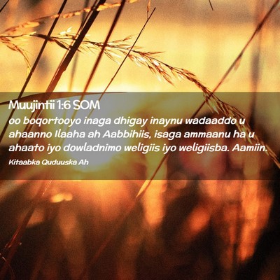 Picture 02 - Muujintii 1:6 SOM - oo boqortooyo inaga dhigay inaynu wadaaddo u - Bible Verse Picture