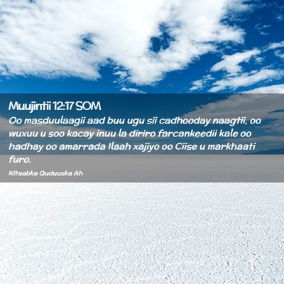 Picture 02 - Muujintii 12:17 SOM - Oo masduulaagii aad buu ugu sii cadhooday - Bible Verse Picture
