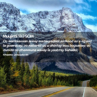 Picture 02 - Muujintii 13:3 SOM - Oo markaasaan arkay madaxyadiisii midkood oo u eg - Bible Verse Picture