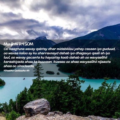 Picture 02 - Muujintii 17:4 SOM - Oo naagtuna waxay qabtay dhar midabkiisu yahay - Bible Verse Picture