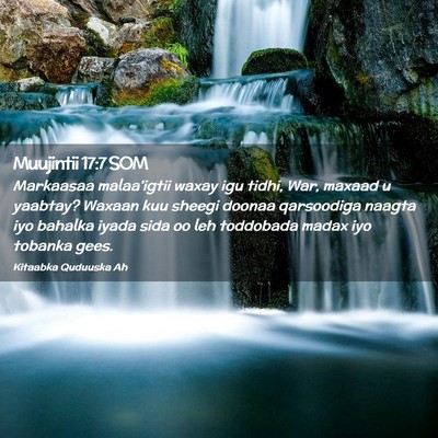 Picture 02 - Muujintii 17:7 SOM - Markaasaa malaa'igtii waxay igu tidhi, War, - Bible Verse Picture