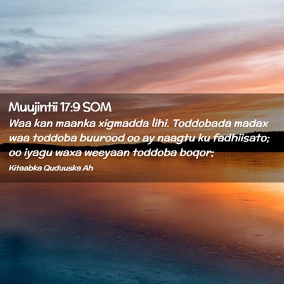 Picture 02 - Muujintii 17:9 SOM - Waa kan maanka xigmadda lihi. Toddobada madax waa - Bible Verse Picture