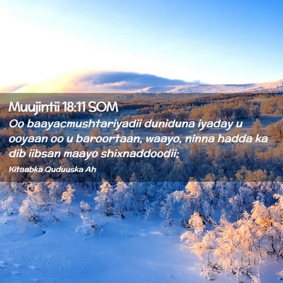 Picture 02 - Muujintii 18:11 SOM - Oo baayacmushtariyadii duniduna iyaday u ooyaan - Bible Verse Picture