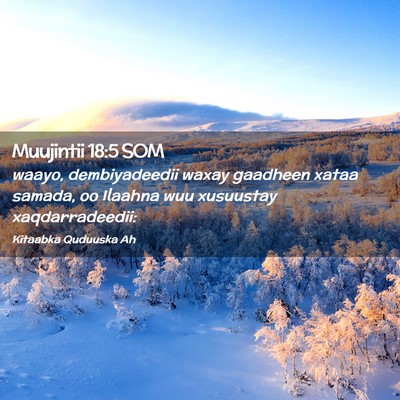 Picture 02 - Muujintii 18:5 SOM - waayo, dembiyadeedii waxay gaadheen xataa samada, - Bible Verse Picture