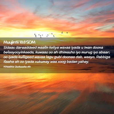 Picture 02 - Muujintii 18:8 SOM - Sidaas daraaddeed maalin keliya waxaa iyada u - Bible Verse Picture