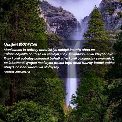 Picture 02 - Muujintii 19:20 SOM - Markaasaa la qabtay bahalkii iyo nebigii beenta - Bible Verse Picture