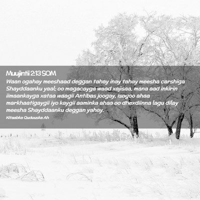 Picture 02 - Muujintii 2:13 SOM - Waan ogahay meeshaad deggan tahay inay tahay - Bible Verse Picture