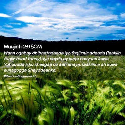Picture 02 - Muujintii 2:9 SOM - Waan ogahay dhibaatadaada iyo faqiirnimadaada - Bible Verse Picture