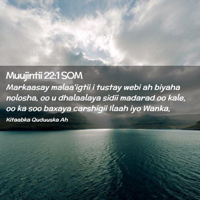 Picture 02 - Muujintii 22:1 SOM - Markaasay malaa'igtii i tustay webi ah biyaha - Bible Verse Picture