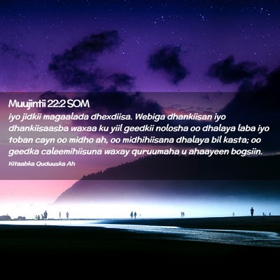 Picture 02 - Muujintii 22:2 SOM - iyo jidkii magaalada dhexdiisa. Webiga dhankiisan - Bible Verse Picture