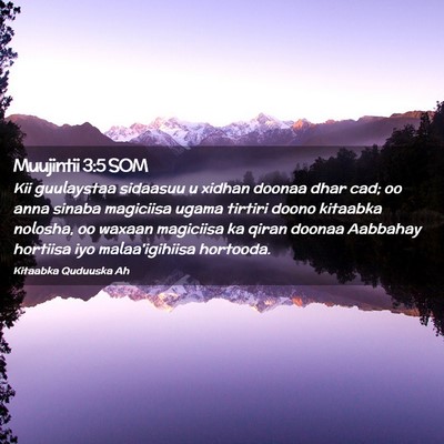 Picture 02 - Muujintii 3:5 SOM - Kii guulaystaa sidaasuu u xidhan doonaa dhar cad; - Bible Verse Picture