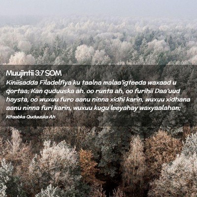 Picture 02 - Muujintii 3:7 SOM - Kiniisadda Filadelfiya ku taalna malaa'igteeda - Bible Verse Picture