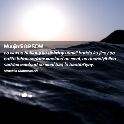 Picture 02 - Muujintii 8:9 SOM - oo waxaa halkaas ku dhintay uunkii badda ku jiray - Bible Verse Picture