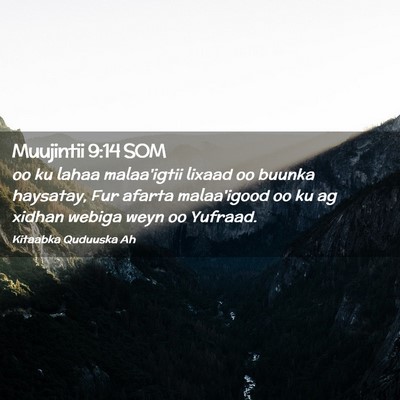 Picture 02 - Muujintii 9:14 SOM - oo ku lahaa malaa'igtii lixaad oo buunka - Bible Verse Picture