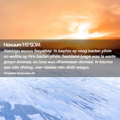 Picture 02 - Naxuum 1:12 SOM - Rabbigu wuxuu leeyahay, In kastoo ay xoog badan - Bible Verse Picture