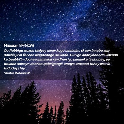 Picture 02 - Naxuum 1:14 SOM - Oo Rabbigu wuxuu bixiyey amar kugu saabsan, si - Bible Verse Picture