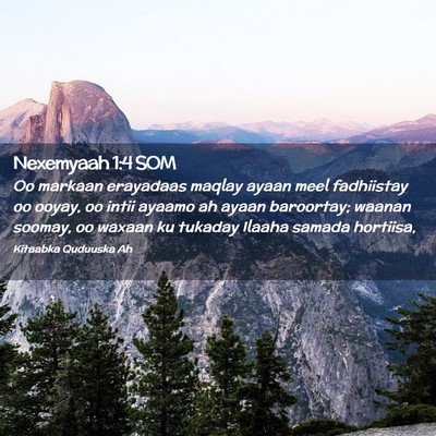 Picture 02 - Nexemyaah 1:4 SOM - Oo markaan erayadaas maqlay ayaan meel fadhiistay - Bible Verse Picture