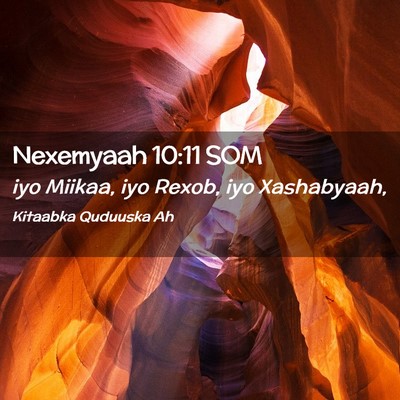 Picture 02 - Nexemyaah 10:11 SOM - iyo Miikaa, iyo Rexob, iyo - Bible Verse Picture