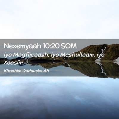 Picture 02 - Nexemyaah 10:20 SOM - iyo Magfiicaash, iyo Meshullaam, iyo - Bible Verse Picture