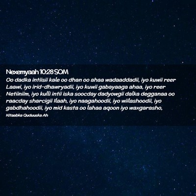 Picture 02 - Nexemyaah 10:28 SOM - Oo dadka intiisii kale oo dhan oo ahaa - Bible Verse Picture
